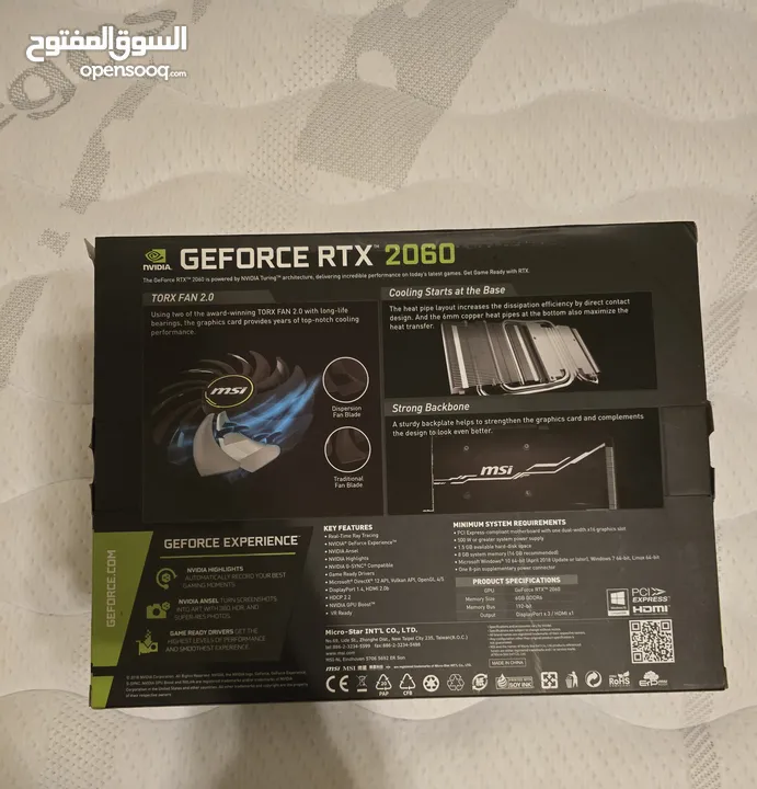 Nvidia Geforce GPU RTX 2060 OC.