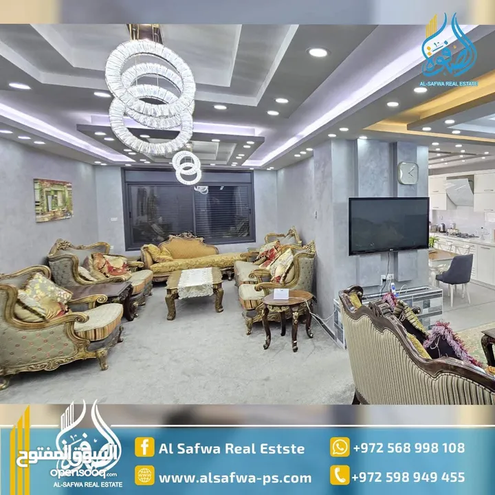 شقه مميزة مفروشه للايجار مع ترس قرب بلديه رام الله