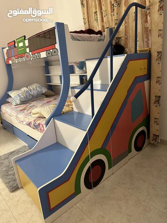 Bunk Bed with 2 mattress + 7 storage space for OMR 80 (Negotiable)