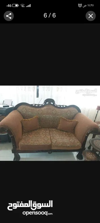 طقم كنب  خشب زان مكون من 7مقاعد  نظيف جدا بسعر مناسب