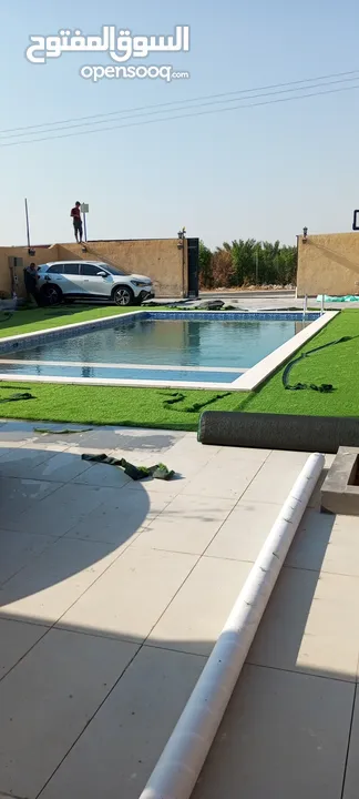 بناء برك سباحة والبيوت الريفية وشلالات والاسوار تشيك الأراضي وبناء الشاليهات تنسيق الحدائق شلالات