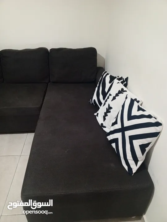 طقم كنب زاويه حديث كورنر لون سكني غامق صناعه اجنبيه