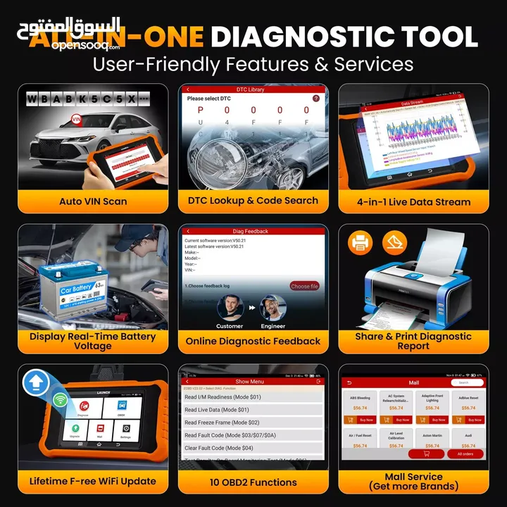 LAUNCH Creader Elite 2.0 Scanner for Mercedes-Benz OBD2 - 430 JD