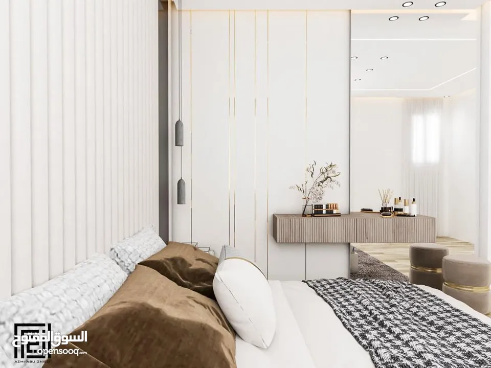 شقة مميزة بإطلالة مميزة مشطبة لغاية القصارة مع تصميم ديكور داخلي