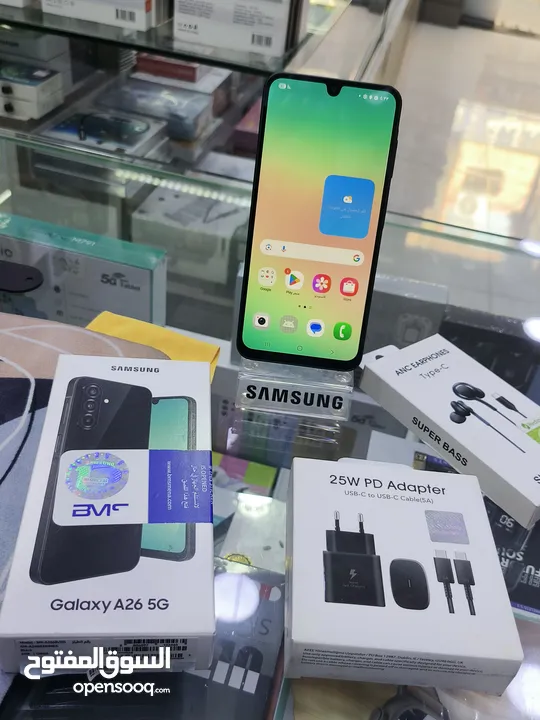 مشغل يوم واحد SAMSUNG A26 5G مستعمل جيجا 256 رام 16 معه بكج هدية متوفر توصيل