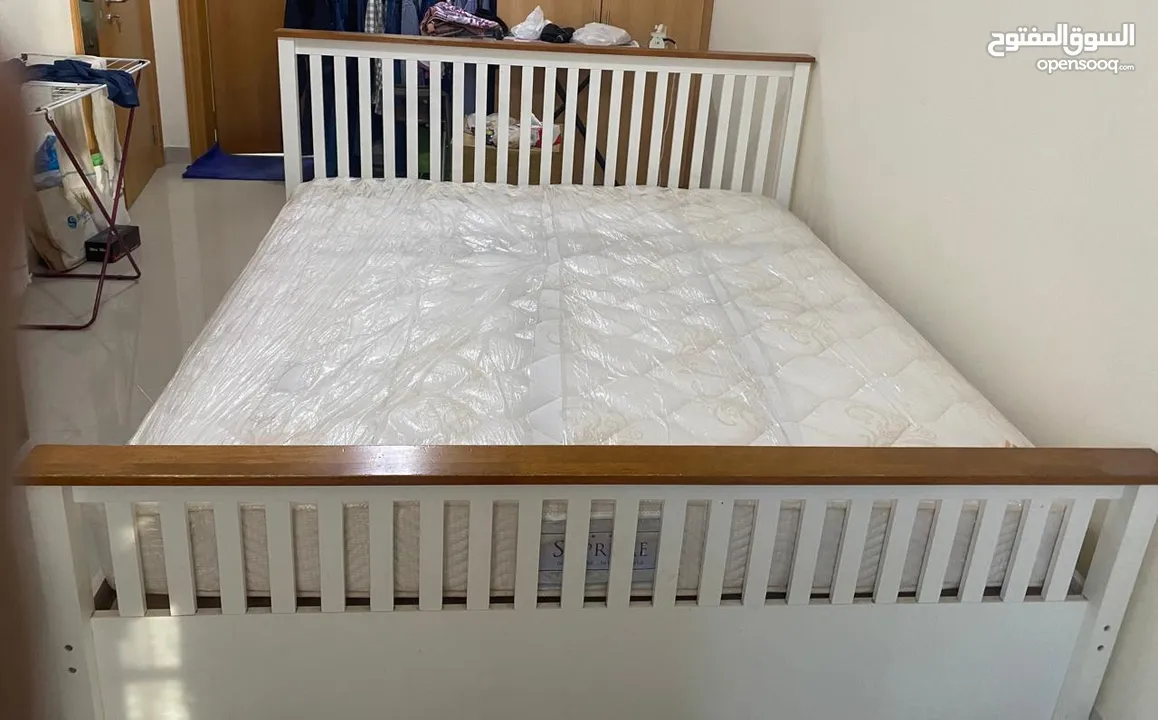 2m x 2m cot with mattress