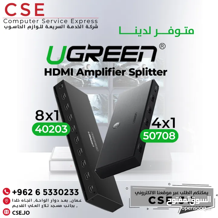 UGREEN 40203 1 x 8 HDMI Amplifier Splitter يوجريين امبليفاير