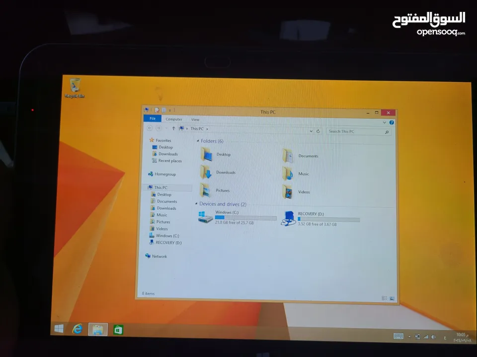 تابلت ايباد نظام وندوز 8 معالج انتل