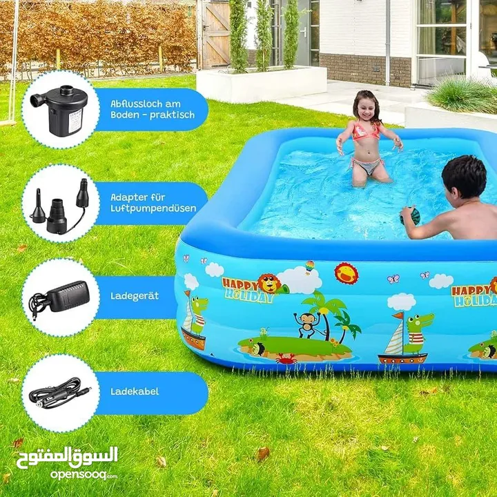 برك FAMILY FUNPOOL القابلة للنفخ – خلّي كل يوم عيد لأطفالك والعيلة برك عائلية بأحجام وأشكال متعددة .