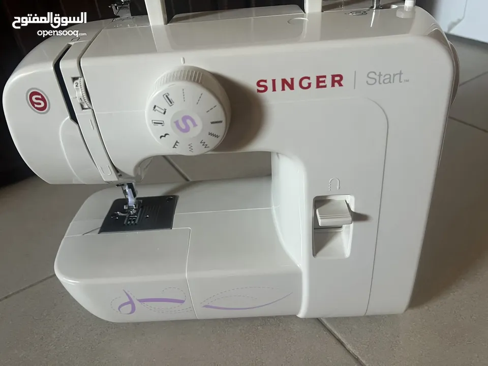 ماكينة خياطة singer بيضاء جديدة بالكرتونة