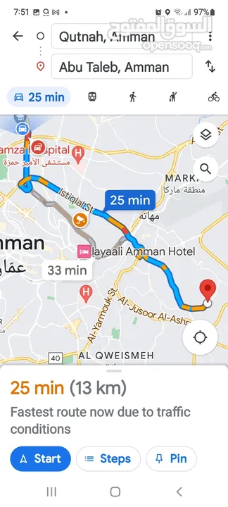 أرض للبيع المنارة  حوض المبرك مساحتها 607m2