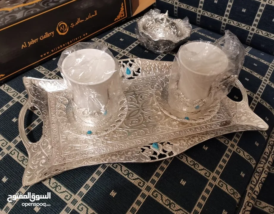 طقم قهوة مطلي بالفضة Silver plated coffee set