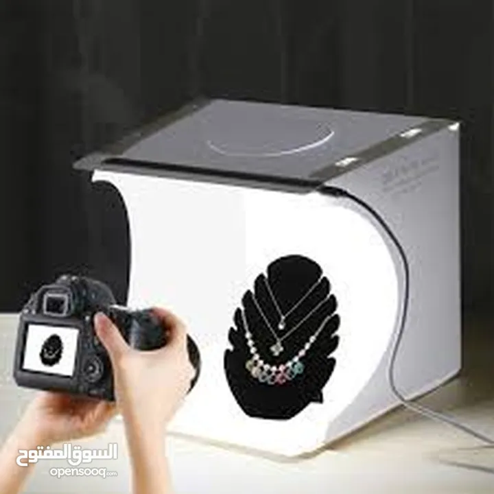 صندوق احترافي مضيء  مخصص ل تصوير اكسسوارات و سنسال و حلويات  و موبايل و ساعه و العاب و مكياج  و عطور