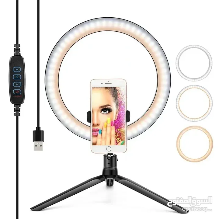 8/10inch Selfie Ring Light RGB Tripod Phone Stand Holder Photography RingLight Circle Fill Light