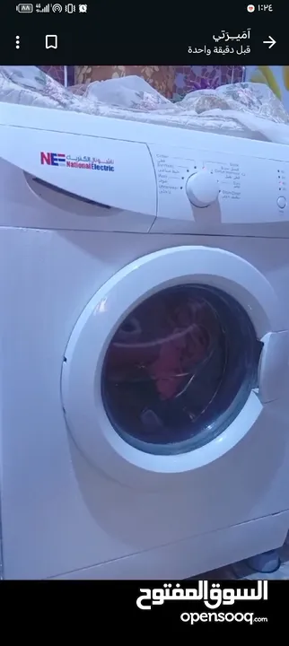 غسالة ناشونال لون أبيض شغاله ع الفحص