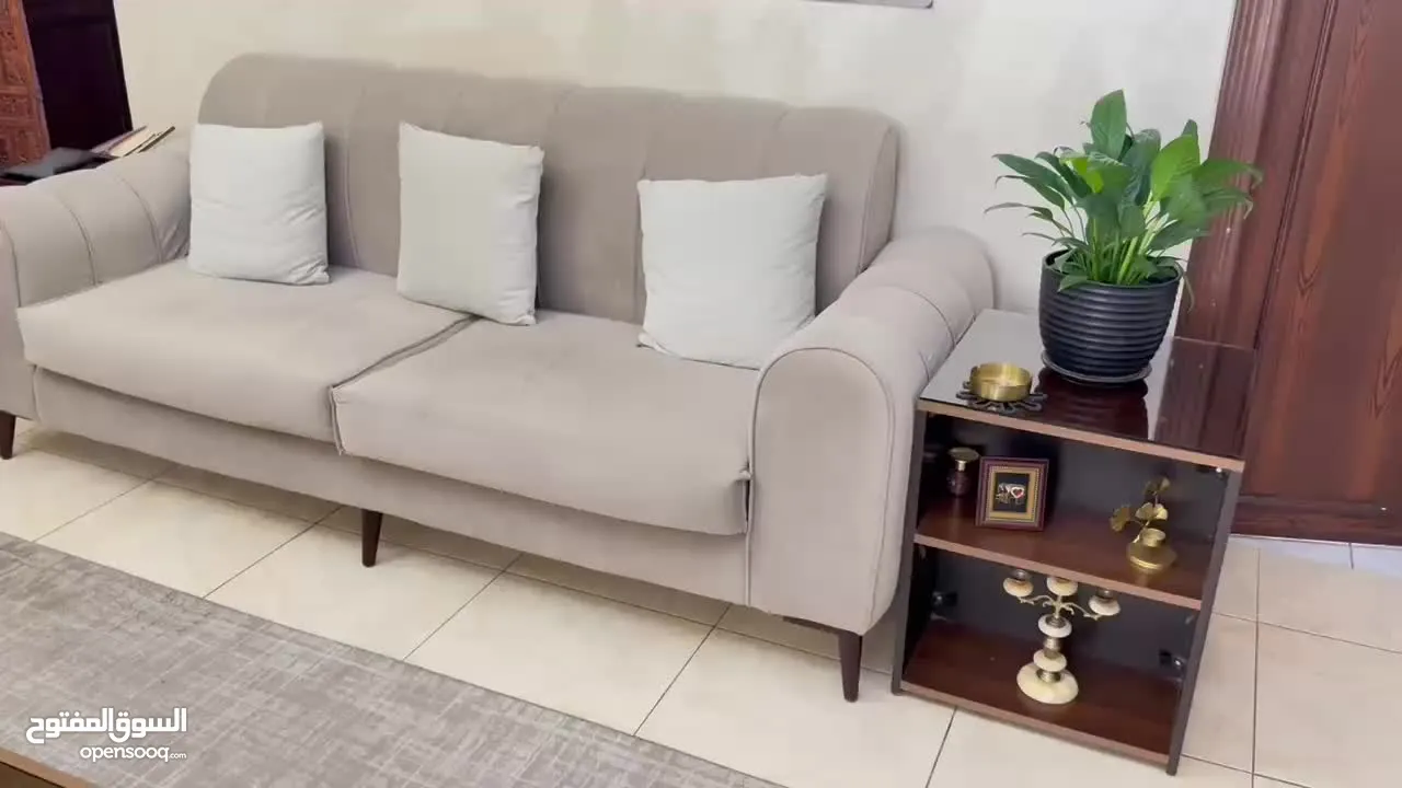 طقم كنب خشب زان  سبعة مقاعد ، إسفنج دانلوب