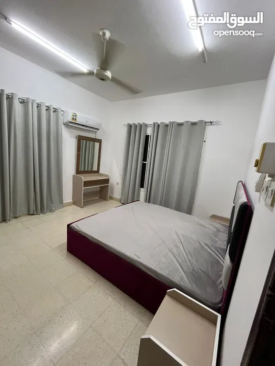 Super deluxe furnished apartment, one bedroom, hall, bathroom, kitchen and balcony, furnished in Al