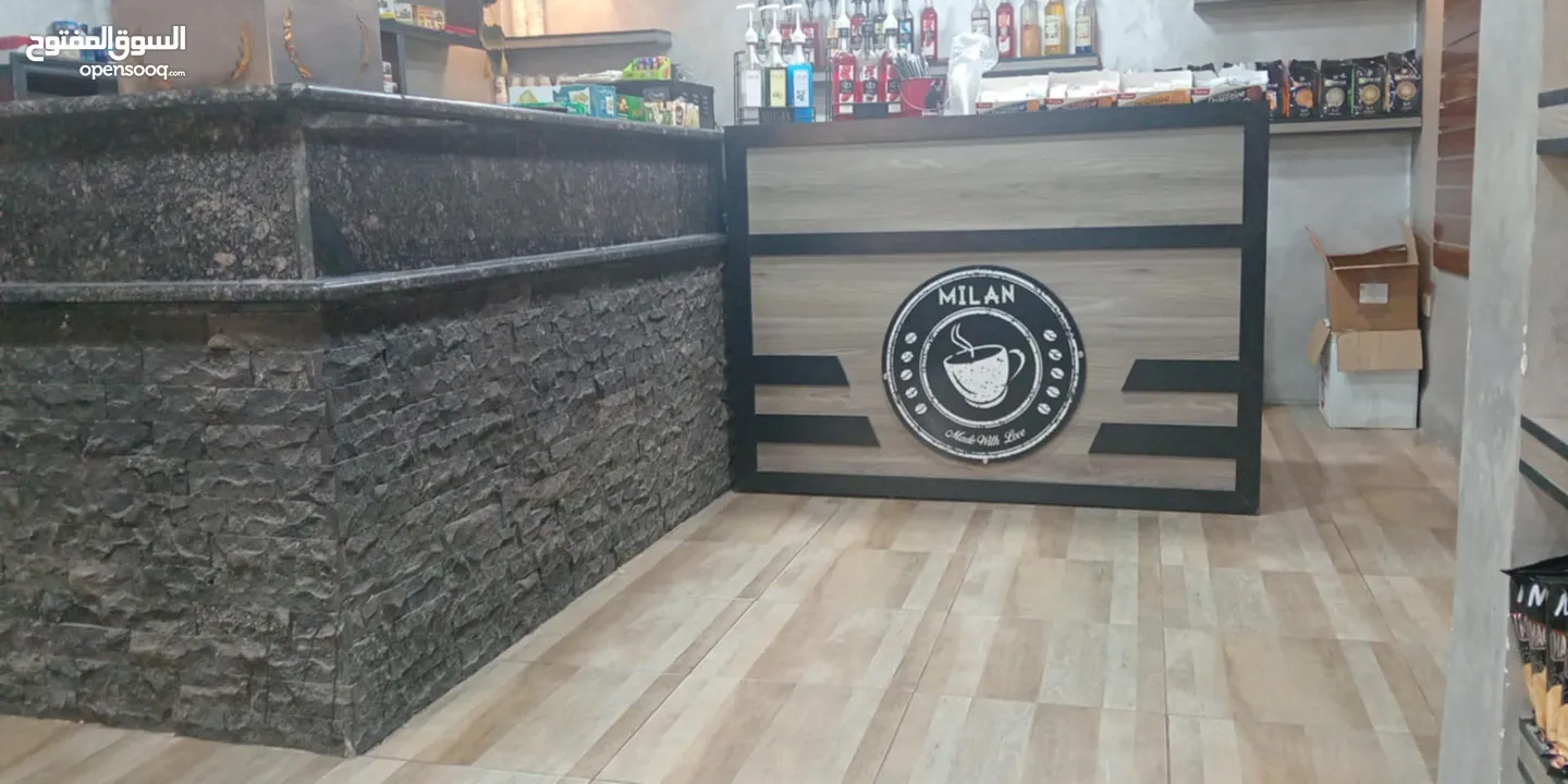 محل قهوة للبيع بسعر مناسب  اربد الحي الشرقي محل جاهز و شغال