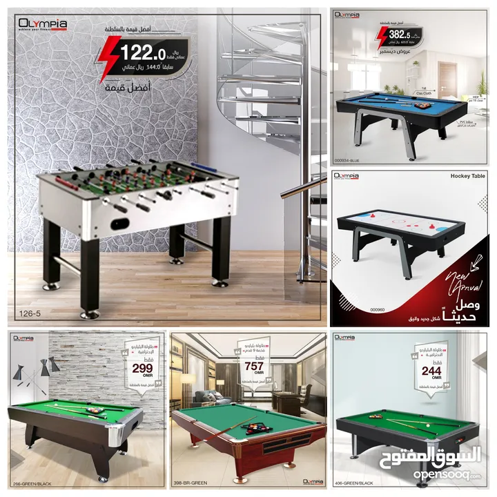 Olympia Sports Hockey Table, Billiard, Soccer Table, Table Tennis, Pool table offer