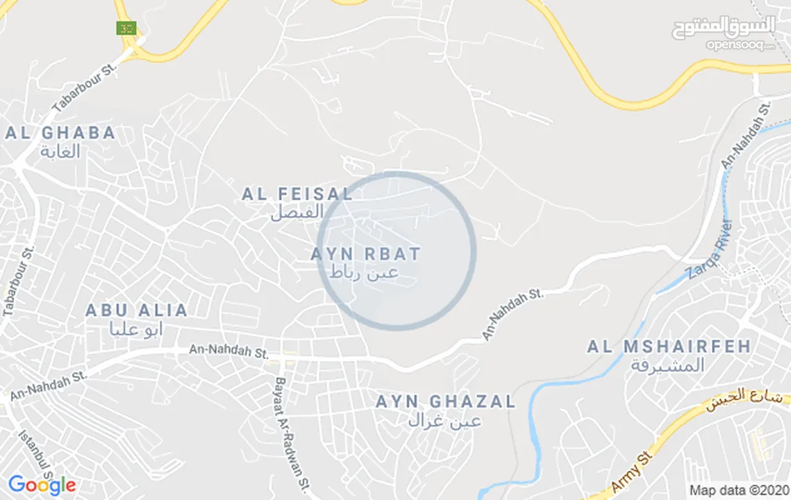 ارض للبيع في طبربور ضاحيه الصفا 595 متر على شارعين