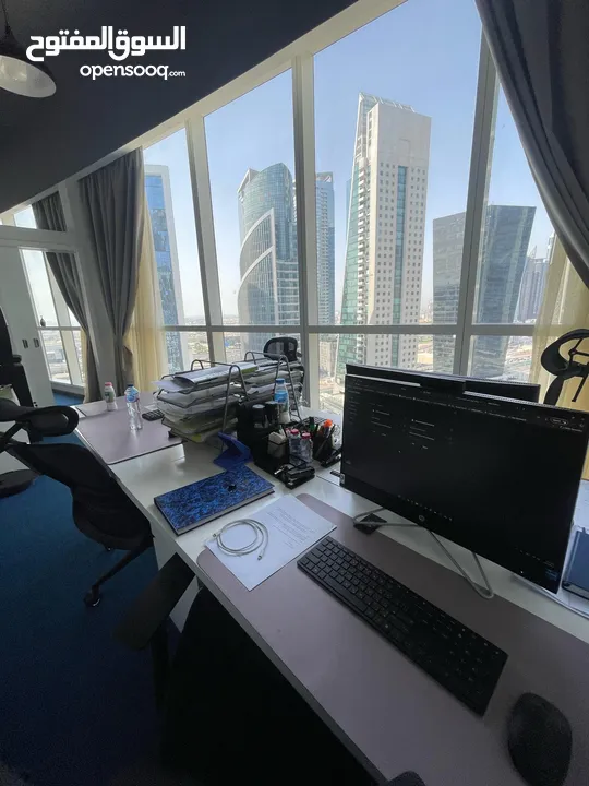 مكتب مجهز بالكامل للإيجار في منطقة الخليج التجاري – دبي Fully Furnished Office for Rent in Business