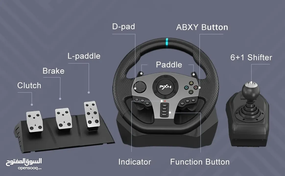 PXN-V9 Pro دركسيون ألعاب احترافي مع بدالات وناقل يدوي  تجربة قيادة واقعية  Office One