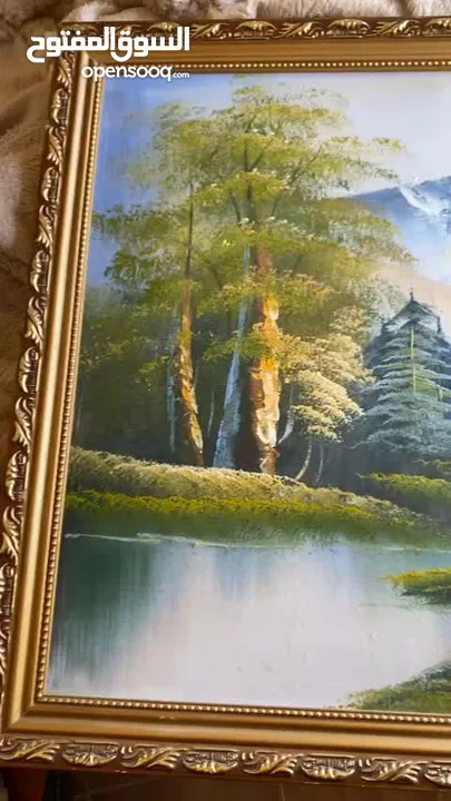برواز عدد 2 بإطار ذهبي رسم يدوي بصورة طبيعية جميلة      00000000000000000000000000000000000000000000