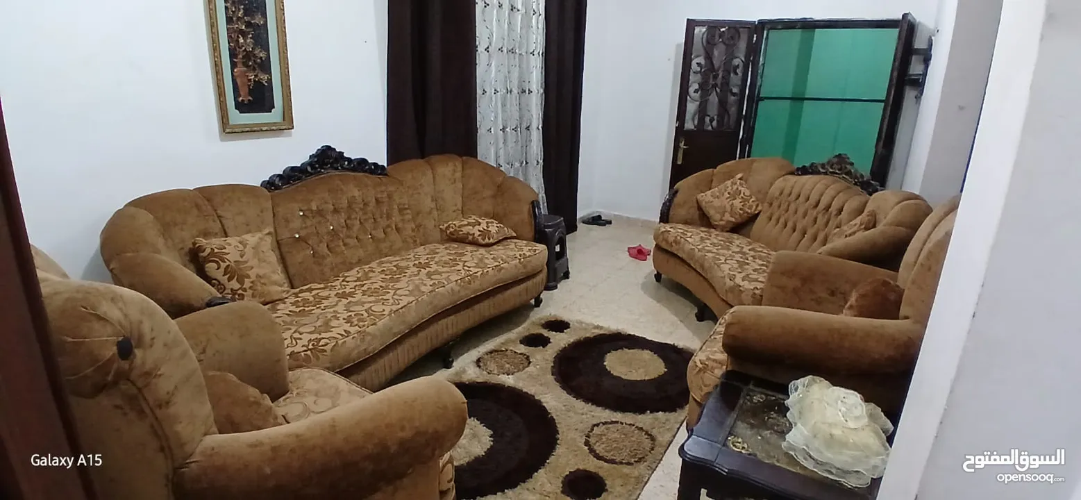 طقم كنب 7 مقاعد خشب زان