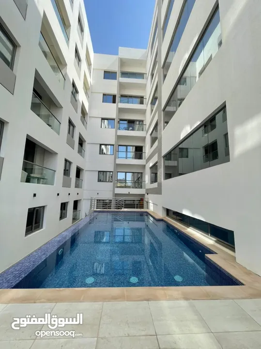 1 BR Pool View Apartment in Qurum with Balcony, Pool and Gym