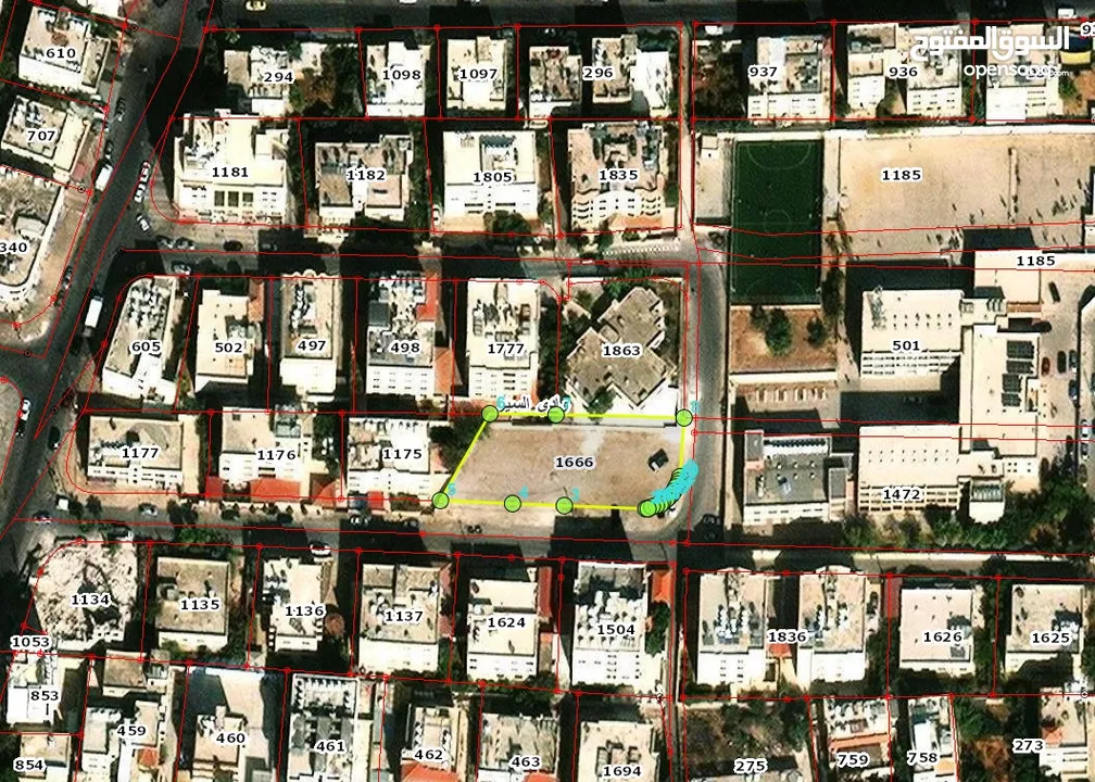 ارض للبيع على شارعين سكن ب في منطقة الجندويل مساحة 1180 متر مربع