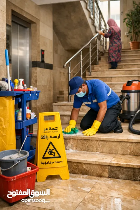 خدمة شطف وتنظيف ادراج العمارات