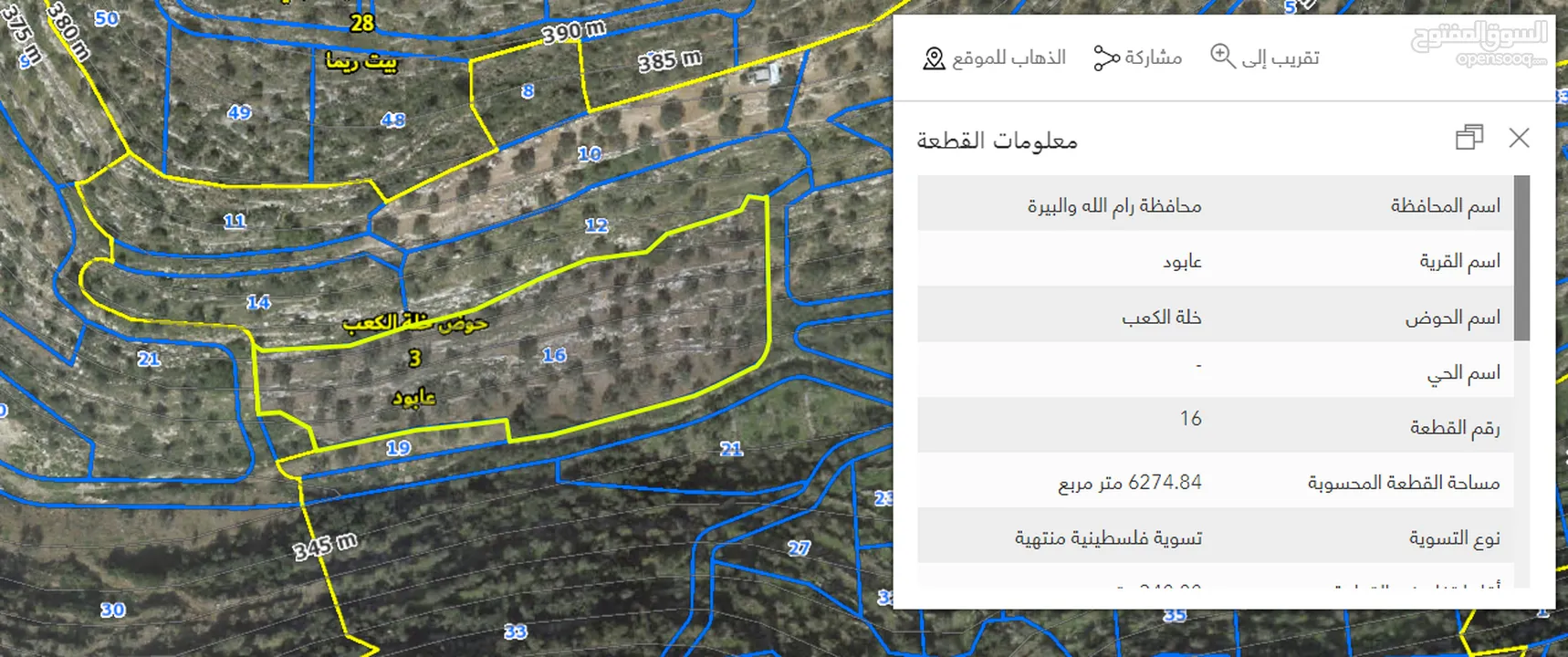 قطعة ارض مزروعة زيتون ممتازة للاستثمار منطقة ب