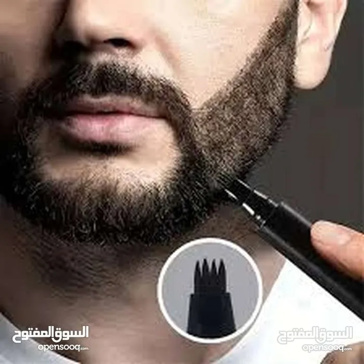 قلم  تحديد و رسم اللحيه  مع فرشاه كتان  تكثيف و تمشيط  اللحى  و تعبئة الفراغات   و اخفاء الشيب