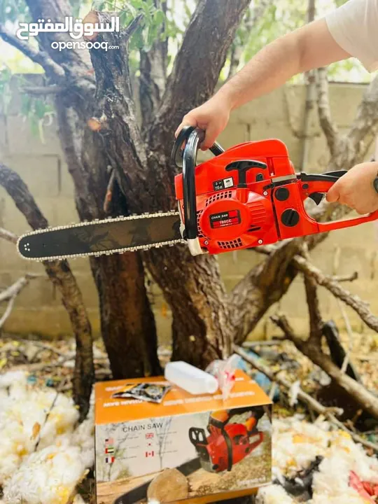 منشار حطب يعمل على البنزين منشار بنزين 20 انش خصوصي لليابس والاخضر قدرة 3800 واط