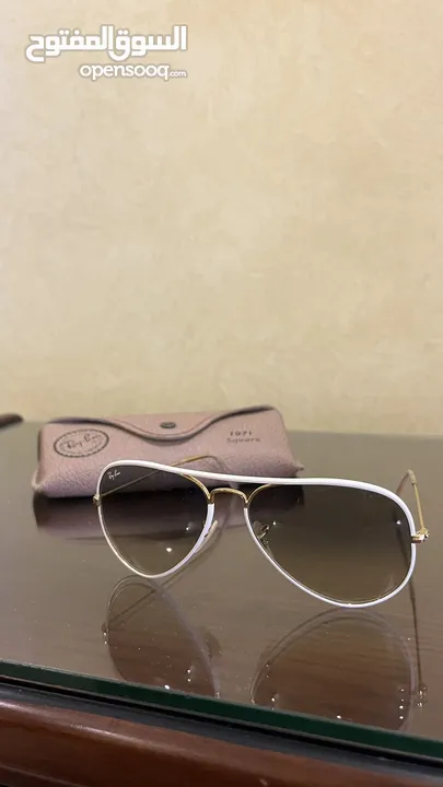 Ray ban avitor white and gold