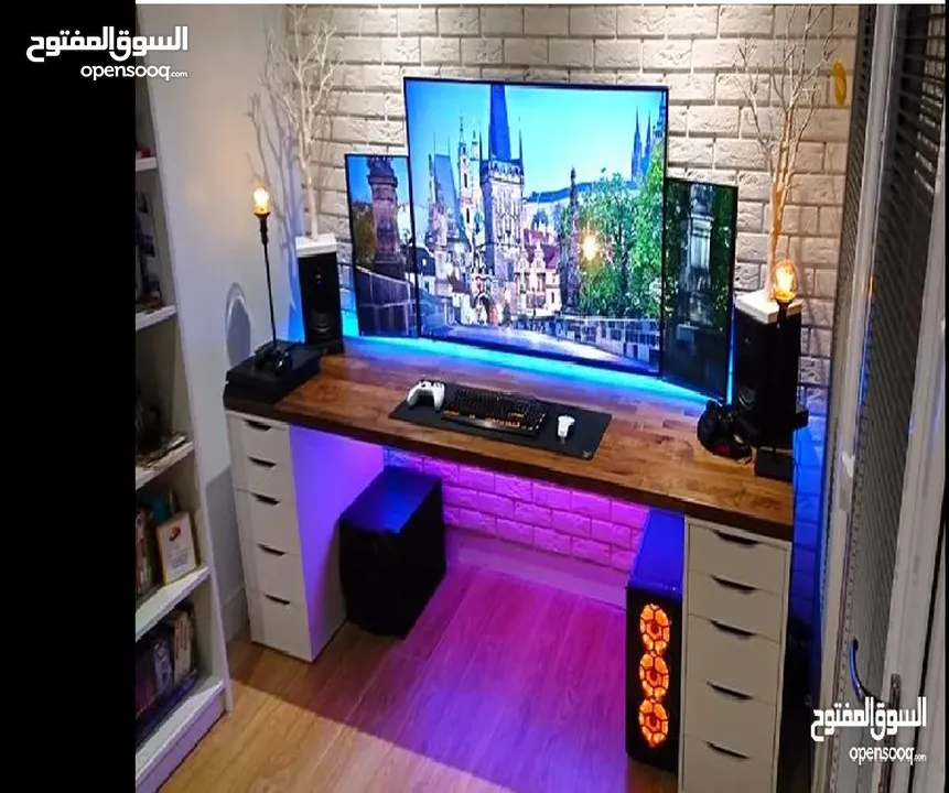 طاولات games مع اناره مخفيه تفصيل مع امكانيه اختيار اللون اللي بناسبك