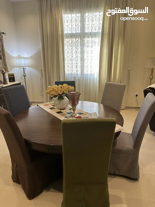 Brown Dining Table with 6 Chairs