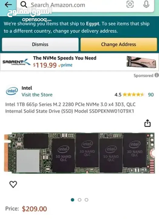 هارد Intel 1TB 665p وارد أمريكا Hard انتيل 1 تيرابايت