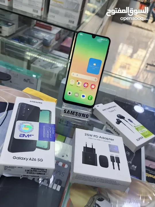 مشغل يوم واحد SAMSUNG A26 5G مستعمل جيجا 256 رام 16 معه بكج هدية متوفر توصيل