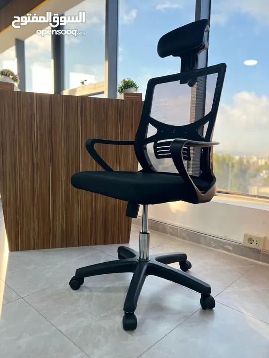 كرسي شبك متحرك طبي كرسي موظف كرسي ظهر متحرك وايدي متحركة دعم اسفل الظهر باقل سعر Office Chair