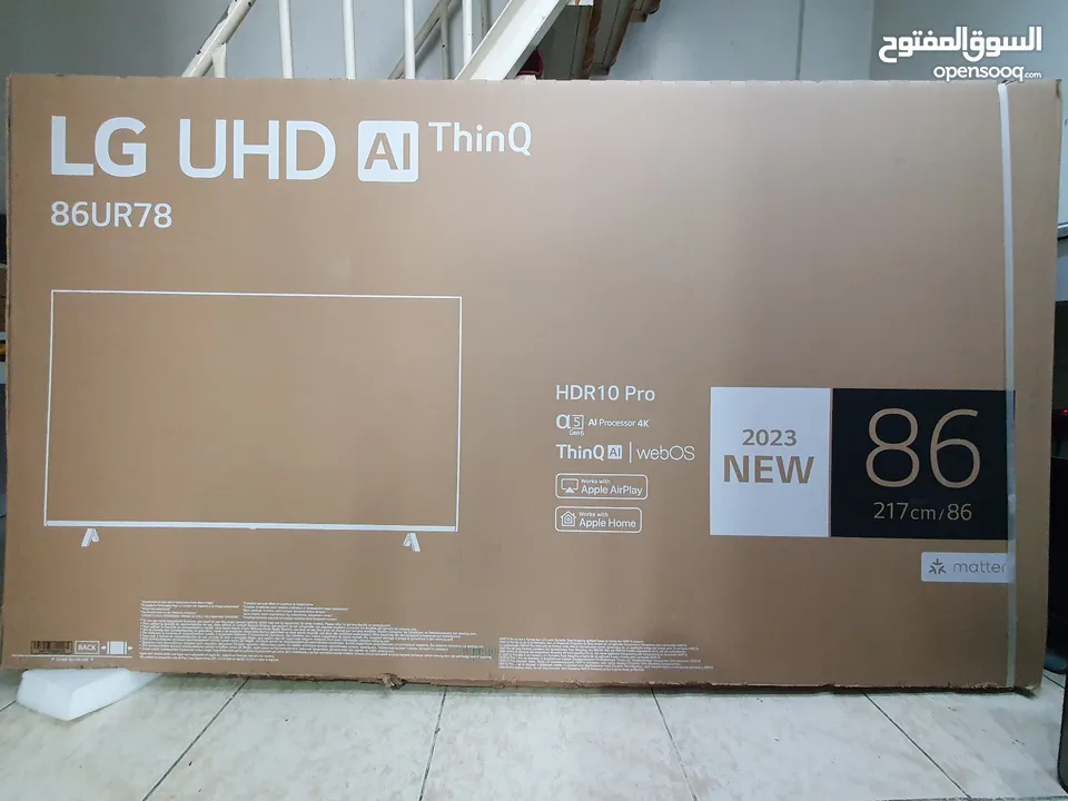 LG, UHD 4K TV, 86 inch UR78 series, WebOS Smart AI ThinQ, 2023 86UR78006LC