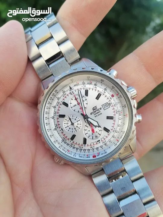 #CASIO_EDIFICE MADE IN JAPAN   كاسيو ادفايس ياباني اصلي حجم 45 كرونو قراف شباك للتاريخ