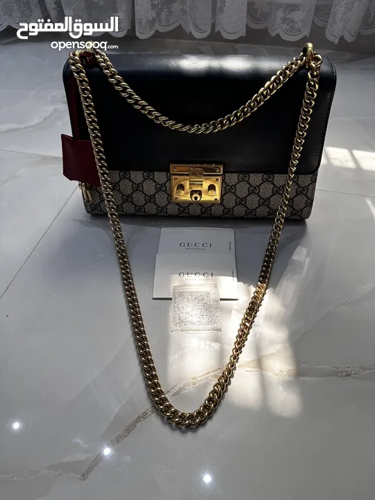 Gucci Small Padlock Shoulder Bag in GG Supreme Canvas & Leat...