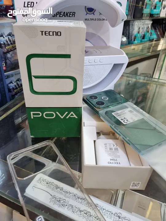 رام 16 و 24 مستعمل ايام pova 6  جيجا 256 أغراضة والكرتونه الأصلية مكفول متوفر توصيل