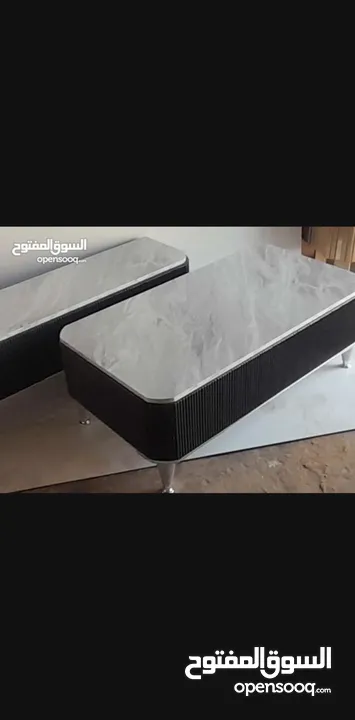 طاولات وسط خشب 18م او ادهان  مقاسات كبيره مع امكنيه تغيير المقاسات اطقم طاولات مع ديكور شاشه