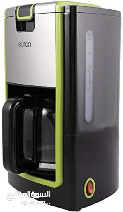 ‎ ماكينة صنع القهوة يورون 900 واط لون اسود Euron 900 Watts 3-1 Designer Coffee Maker, Black