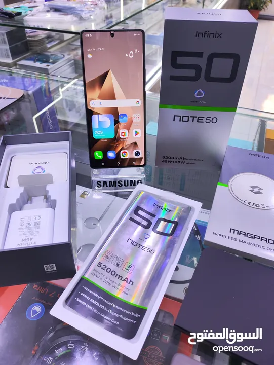 مستعمل يومين NOTE 50 جيجا 256 رام 16 معها كامل اغراضها الاصلية تيتانيوم لون متوفر توصيل