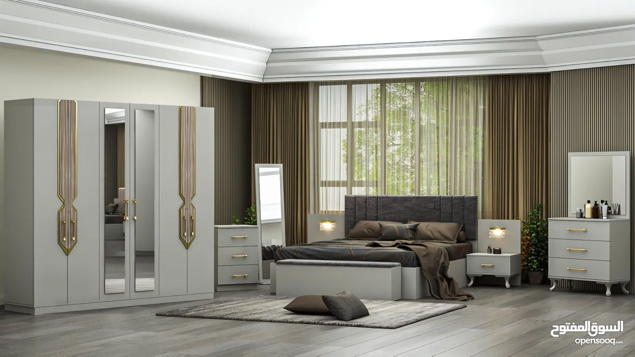 غرف نوم تركي 10 قطع شامل التركيب والدوشق مجاني