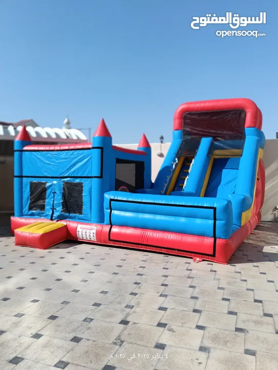 نطاطيات العاب اطفال في قطر  زحلاقية مع ارتفاع 8 متر  نطاطيات مع زحلاقيه ارتفاع 10 متر بركة السباحة