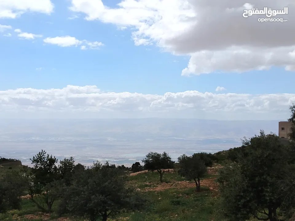 2300 م السلط المغاريب قطعة ملوكية تصلح ل فيلا او مزرعة اطلالة ع الغرب و جبال فلسطين